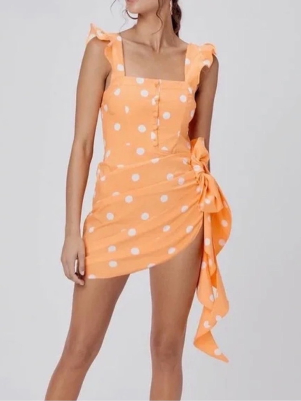 FOR LOVE & LEMONS TANGERINE SARONG MINI DRESS